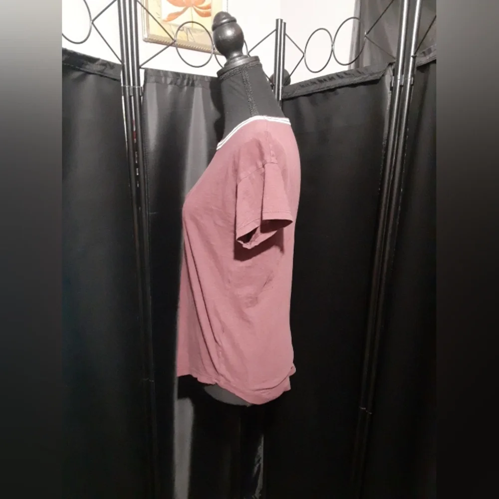 Madewell Shirt Short Sleeve Brown Mauve Tee Wonen's Size XS Coastle Casual - Picture 4 of 6